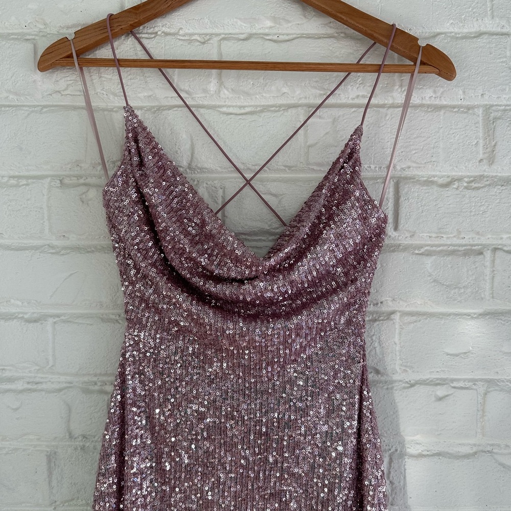 Windsor Sparkling Backless Dress in Purple Pink - Picture 2 of 6